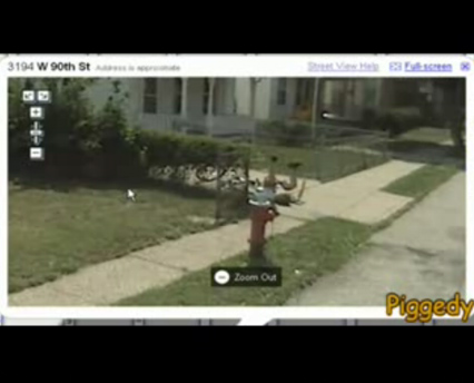 google maps funny street view. Street View Car Catches Kid